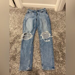 American Eagle Outfitters Blue High Rise Distressed Jeans